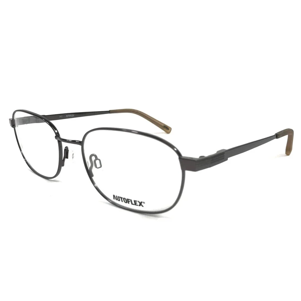 Autoflex Eyeglasses Frames LONG RUN 033 Gunmetal Gray Oval Wire Rim 53-15-140